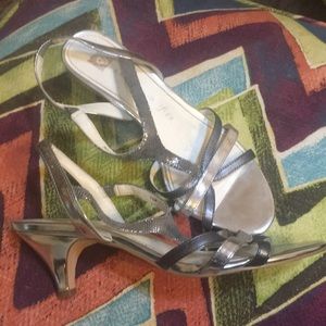 Silver strappy sandals